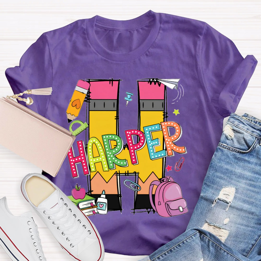 Personalized Name H Is For Harper T-shirt