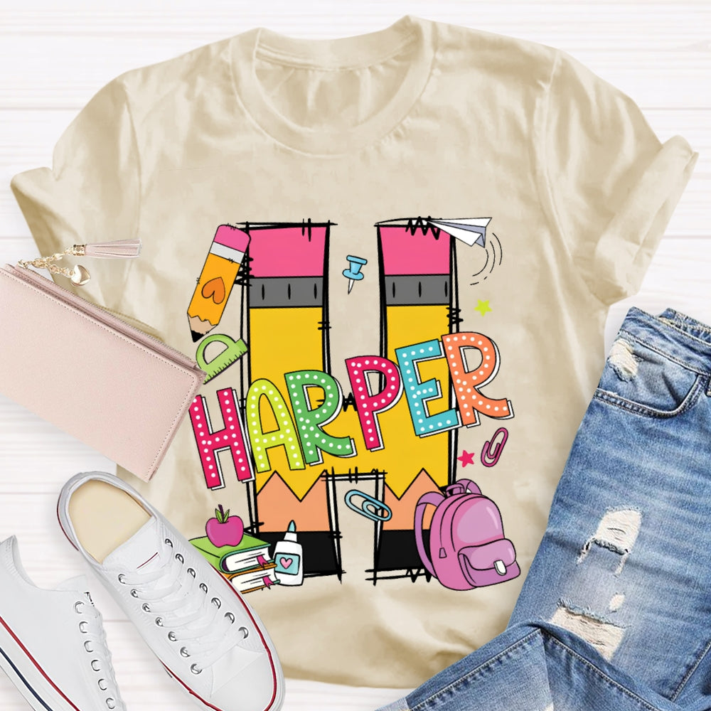 Personalized Name H Is For Harper T-shirt
