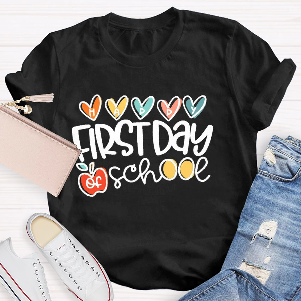 Happy First Day Of School Shirt Boy Girl Back To School Funny T-shirt