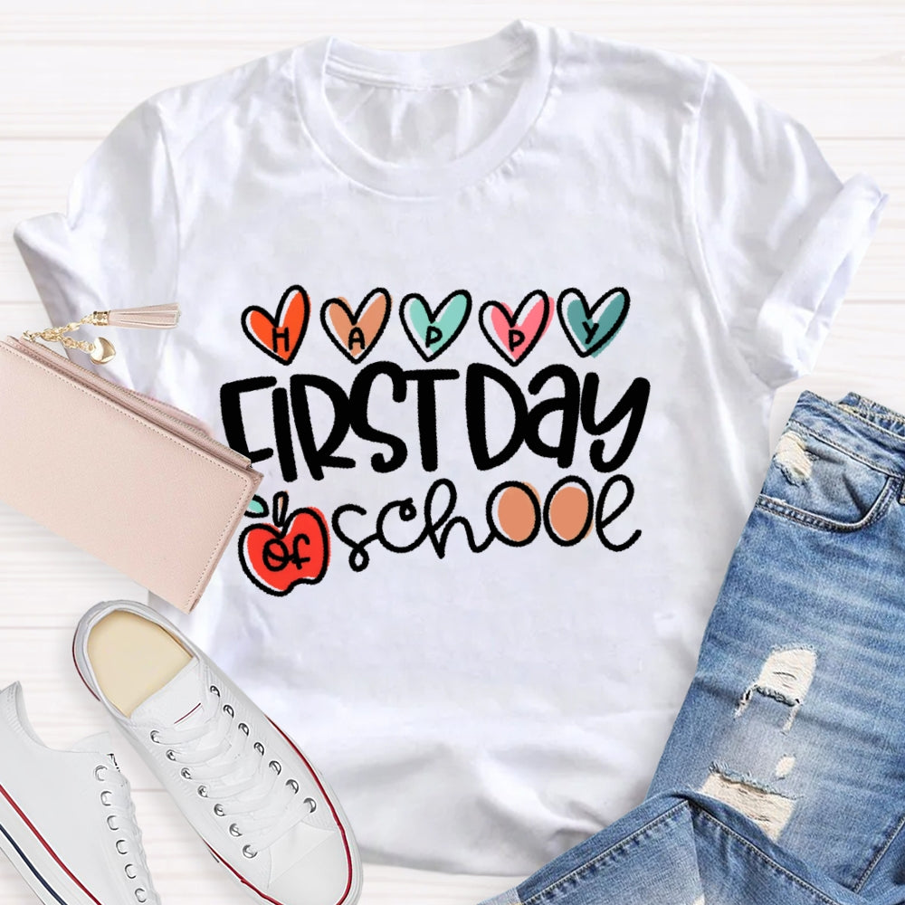 Happy First Day Of School Shirt Boy Girl Back To School Funny T-shirt
