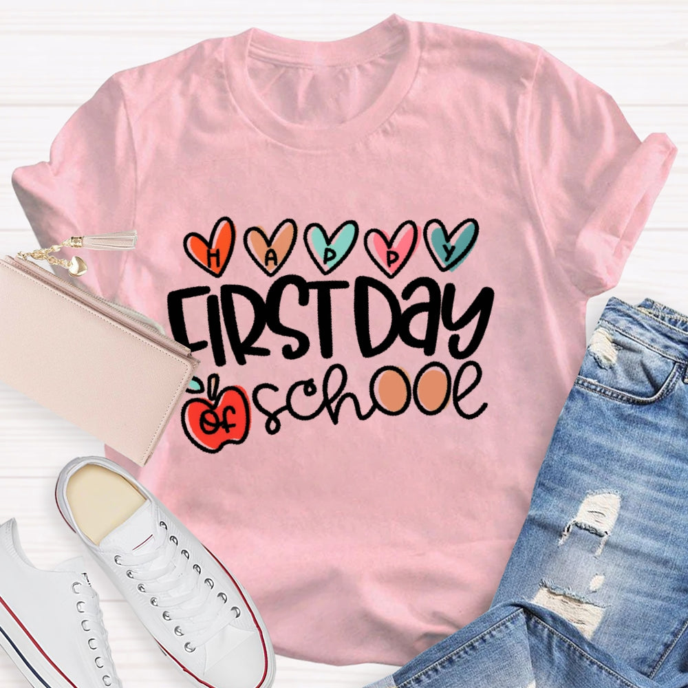 Happy First Day Of School Shirt Boy Girl Back To School Funny T-shirt