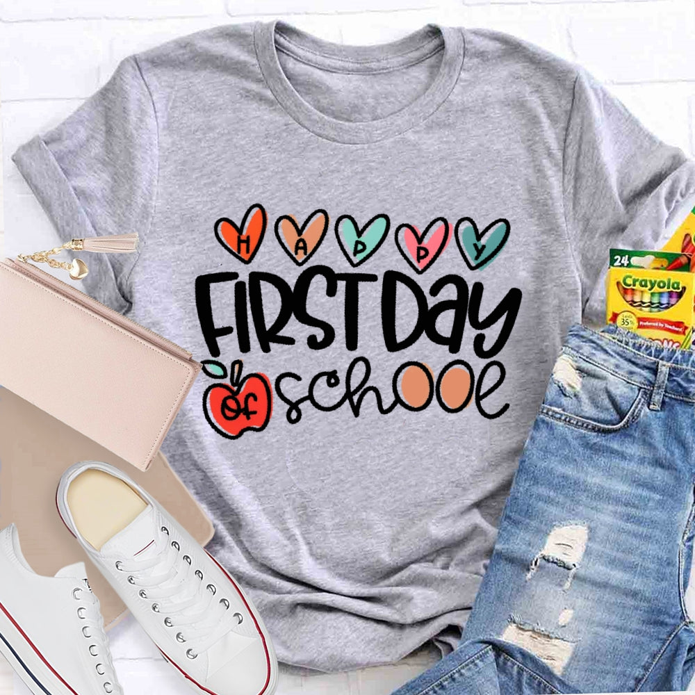 Happy First Day Of School Shirt Boy Girl Back To School Funny T-shirt