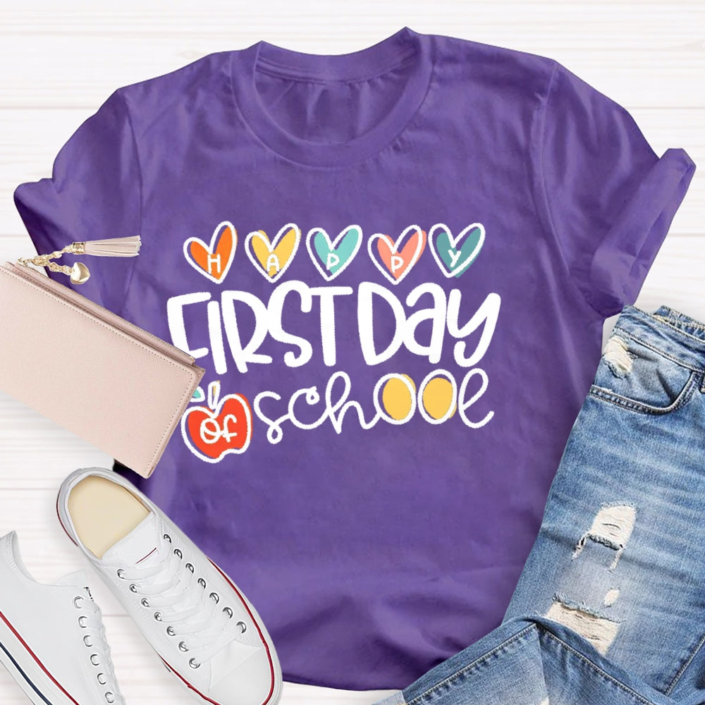 Happy First Day Of School Shirt Boy Girl Back To School Funny T-shirt