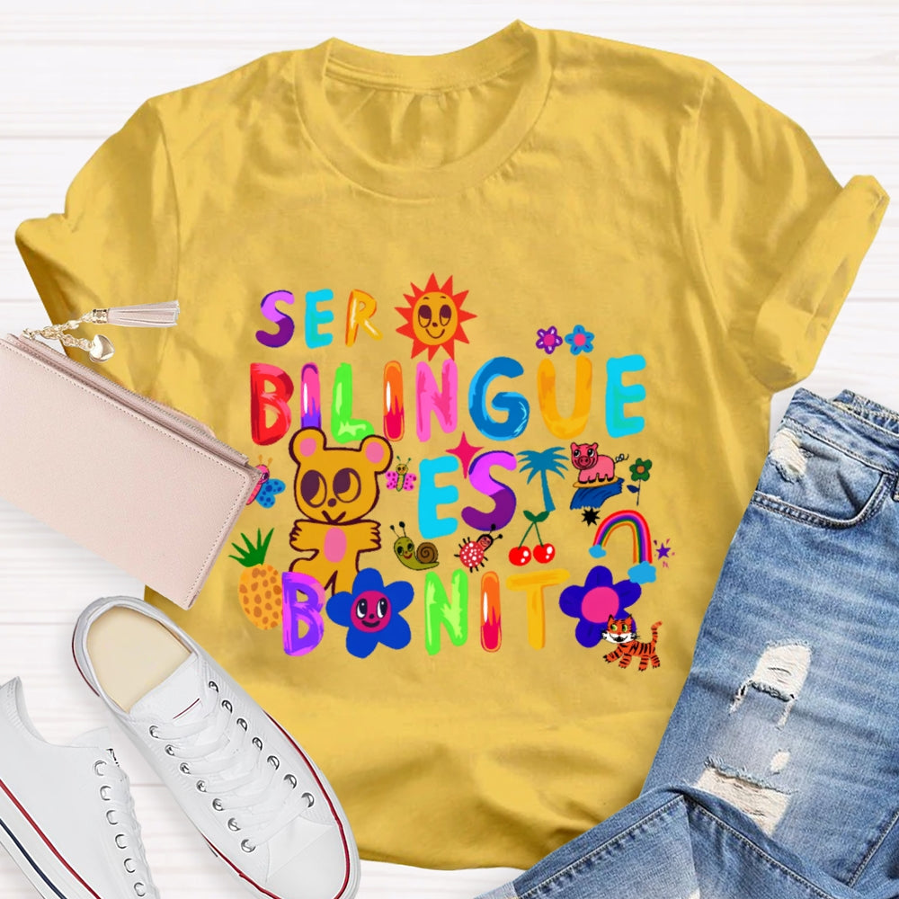 Ser Bilingüe Es Bonito Colorful   Spanish T-shirt