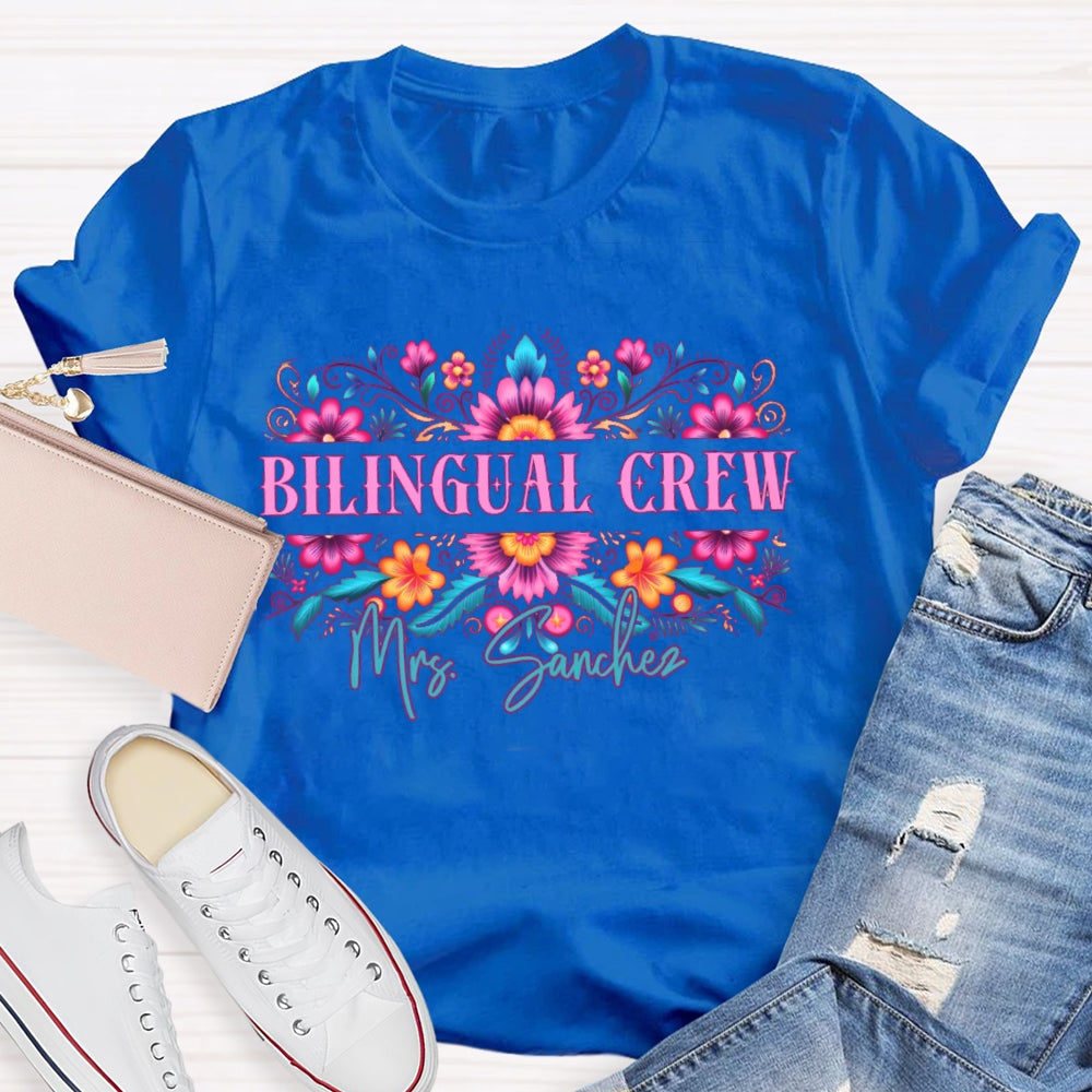 Personalized Name  Bilingual Crew Funny T-shirt