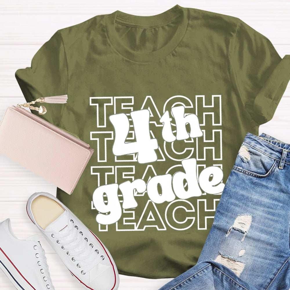 Personalized Grade Teach 4th Grade T-Shirt