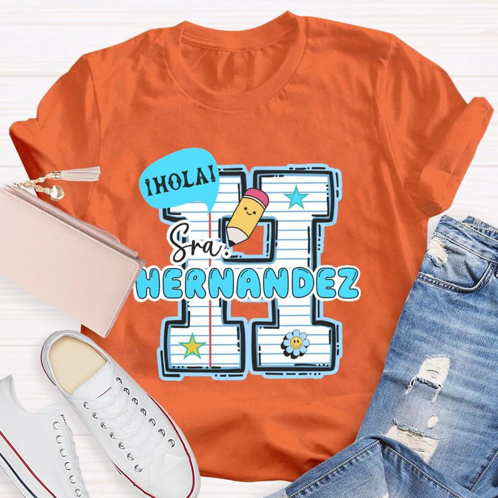 Personalized Name  Hola Funny T-shirt