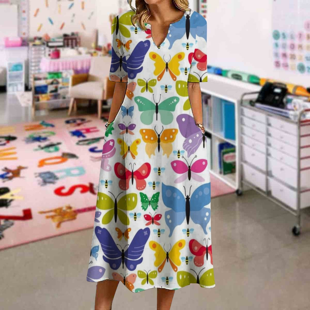 Simple Colorful Butterflies Dress