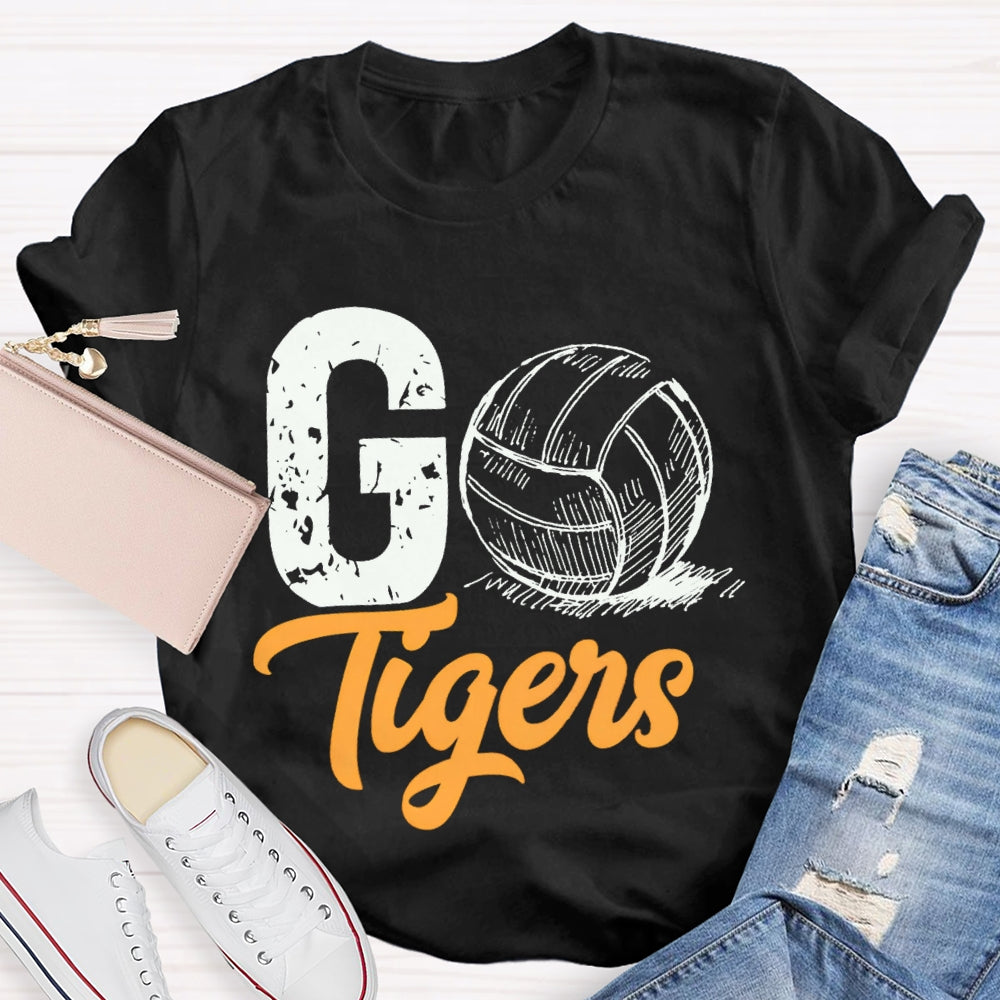Personalized Mascot Go Tigers Football Match T-shirt