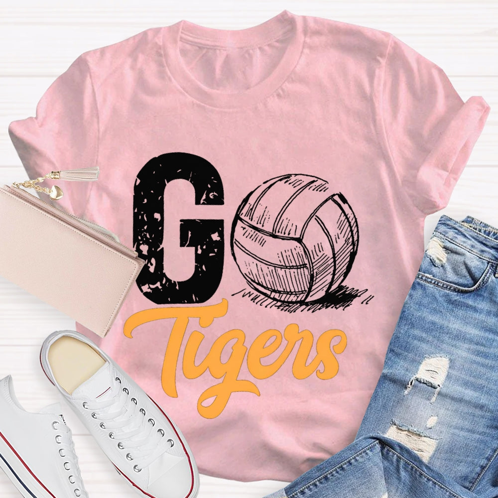 Personalized Mascot Go Tigers Football Match T-shirt