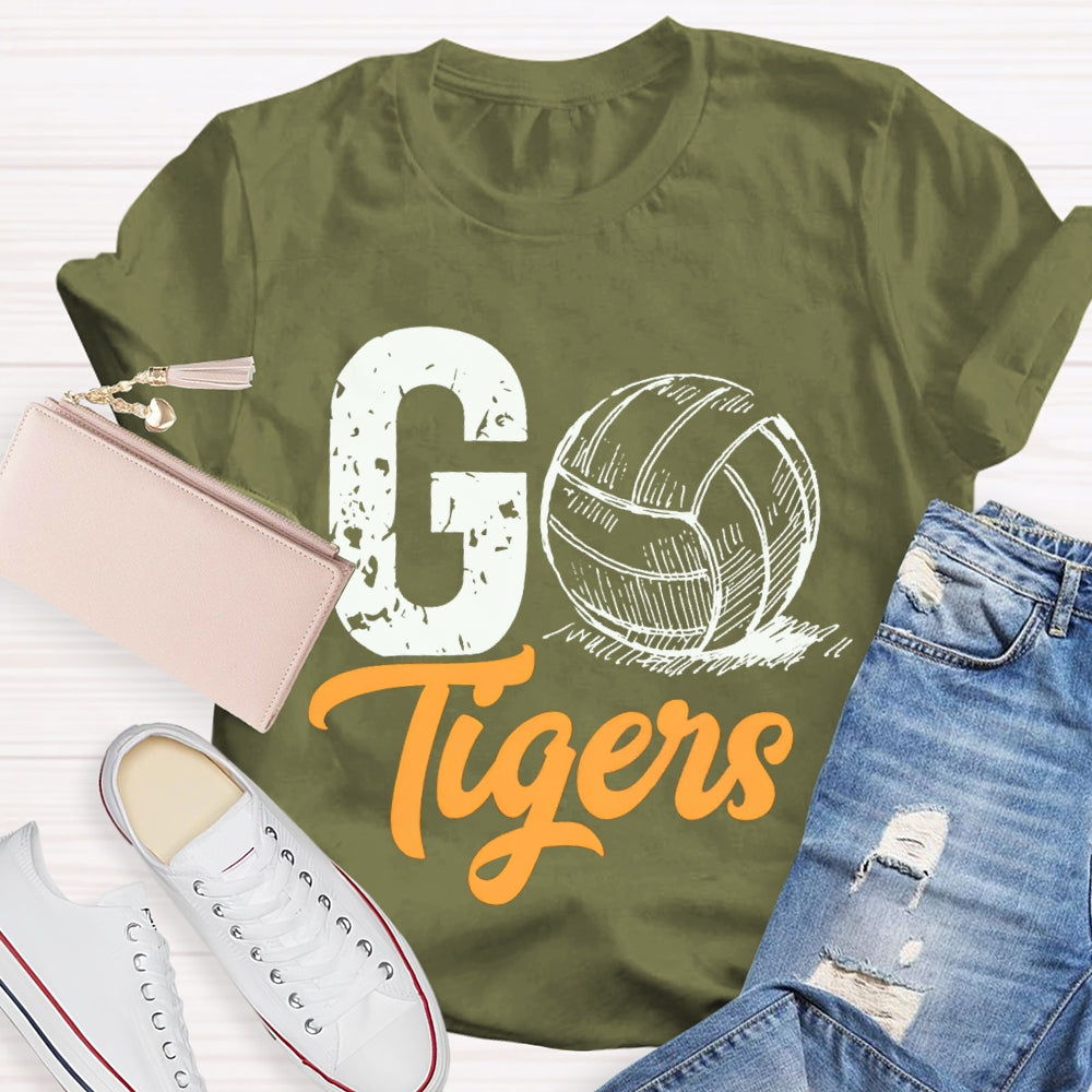 Personalized Mascot Go Tigers Football Match T-shirt