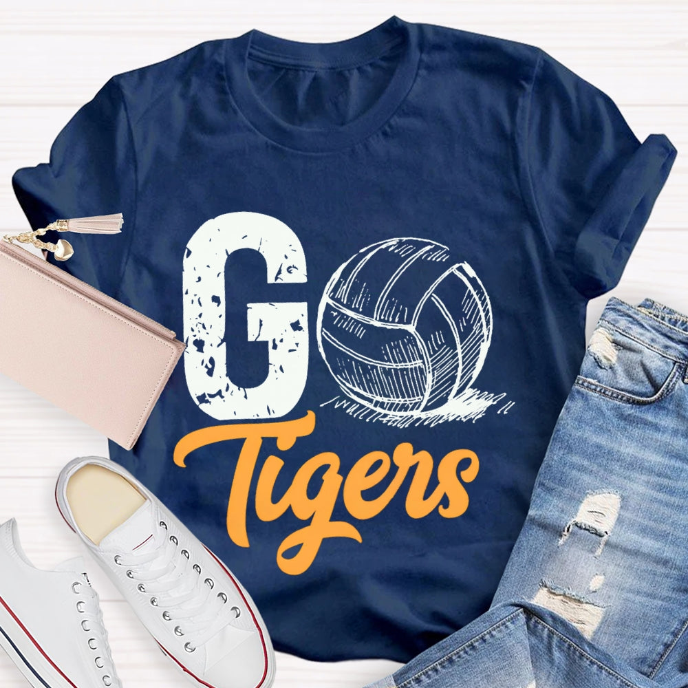Personalized Mascot Go Tigers Football Match T-shirt