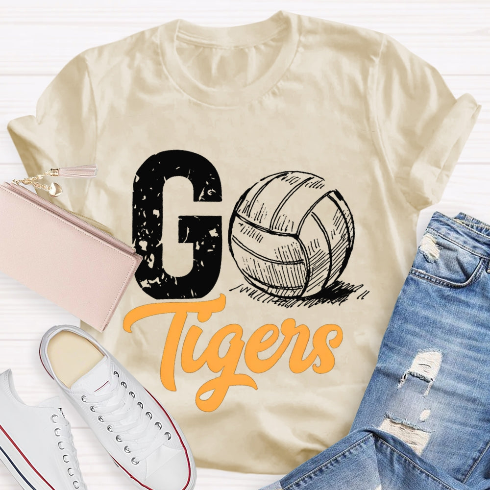 Personalized Mascot Go Tigers Football Match T-shirt