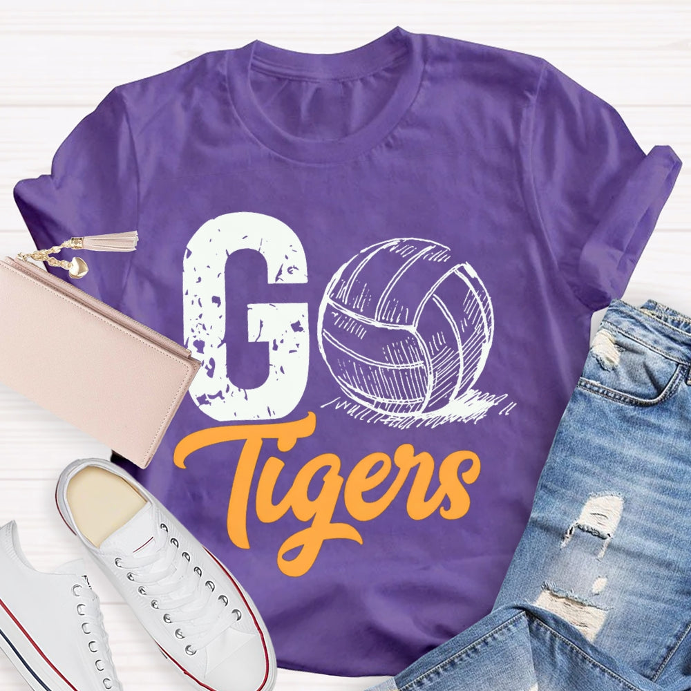 Personalized Mascot Go Tigers Football Match T-shirt