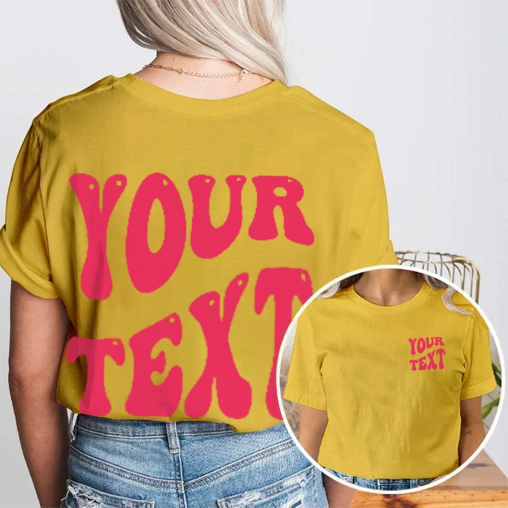 Personalized Your Text Funny Double Printed T-shirt