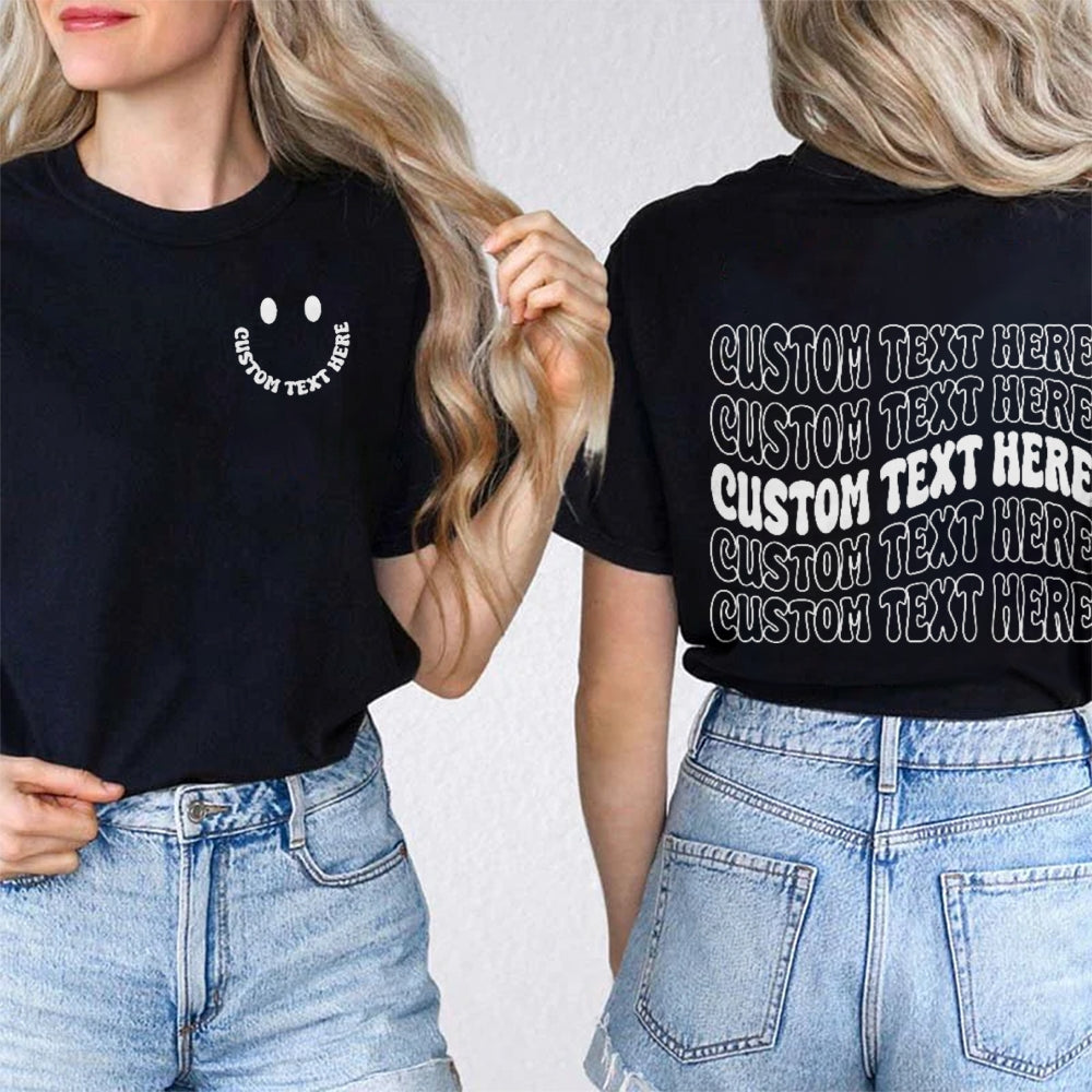 Personalized Custom Text Here  Double Printed T-shirt