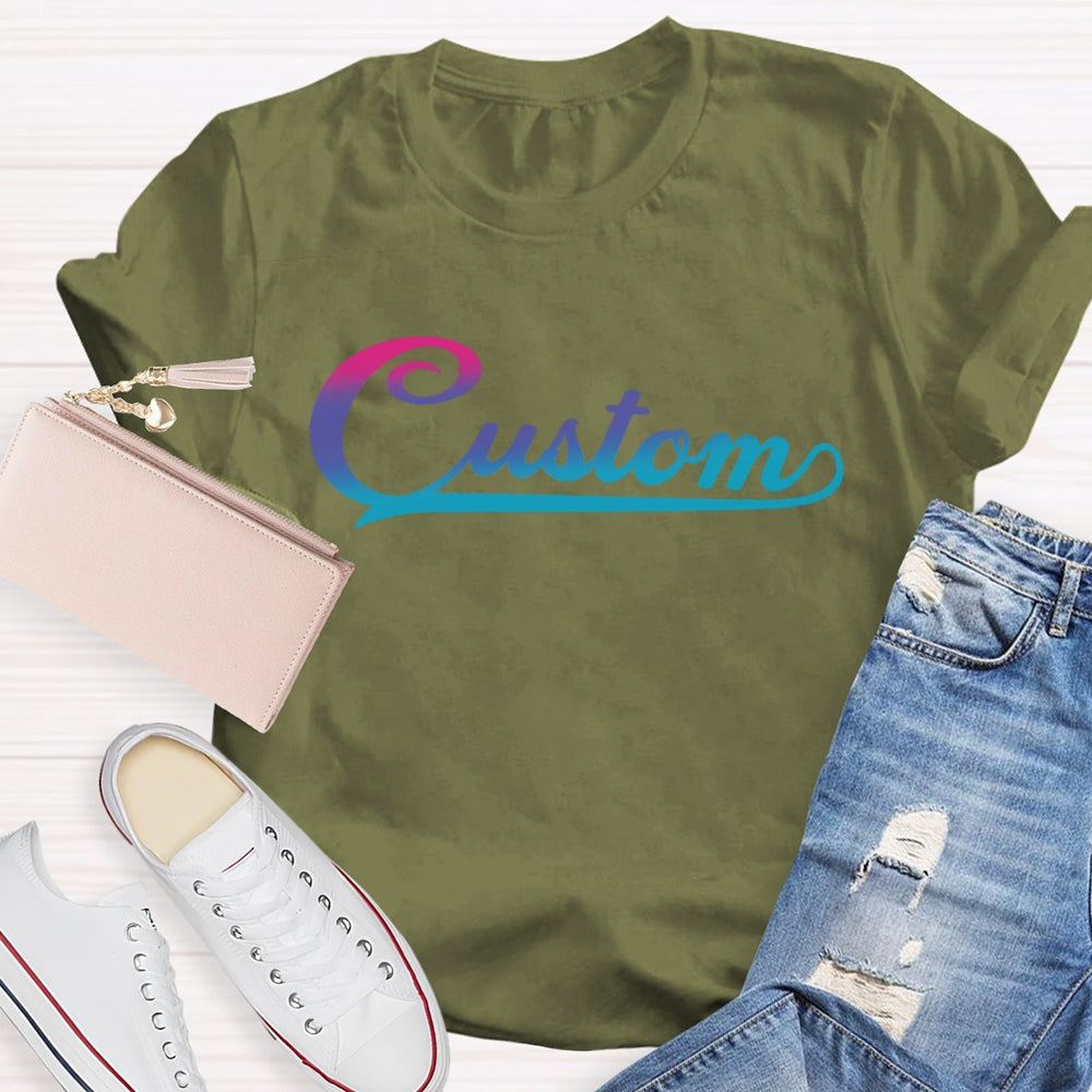 Personalized  Custom Gradient Letters T-shirt