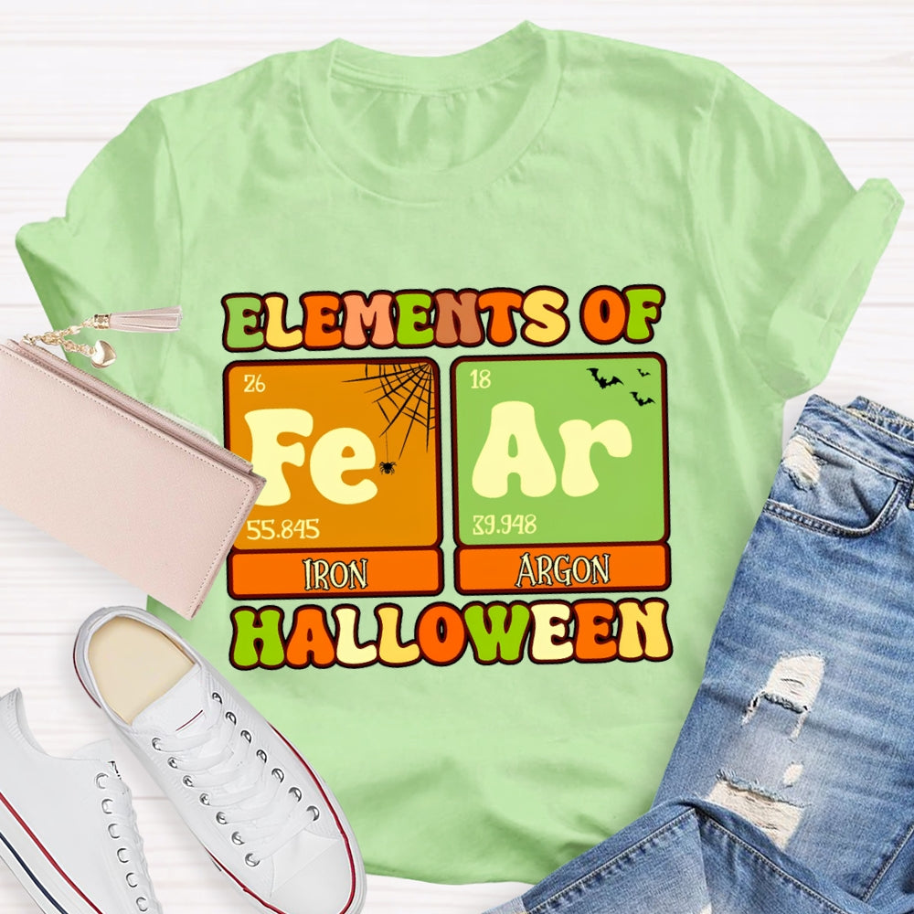 Elements Of Fear Iron Argon Science Teacher Halloween T-shirt