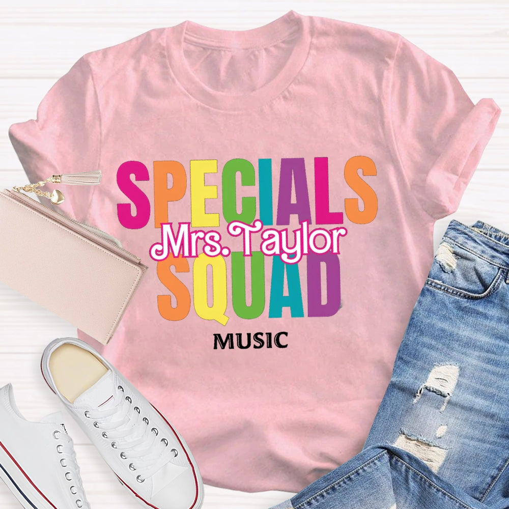 Personalized Name Specials Squad Music T-shirt