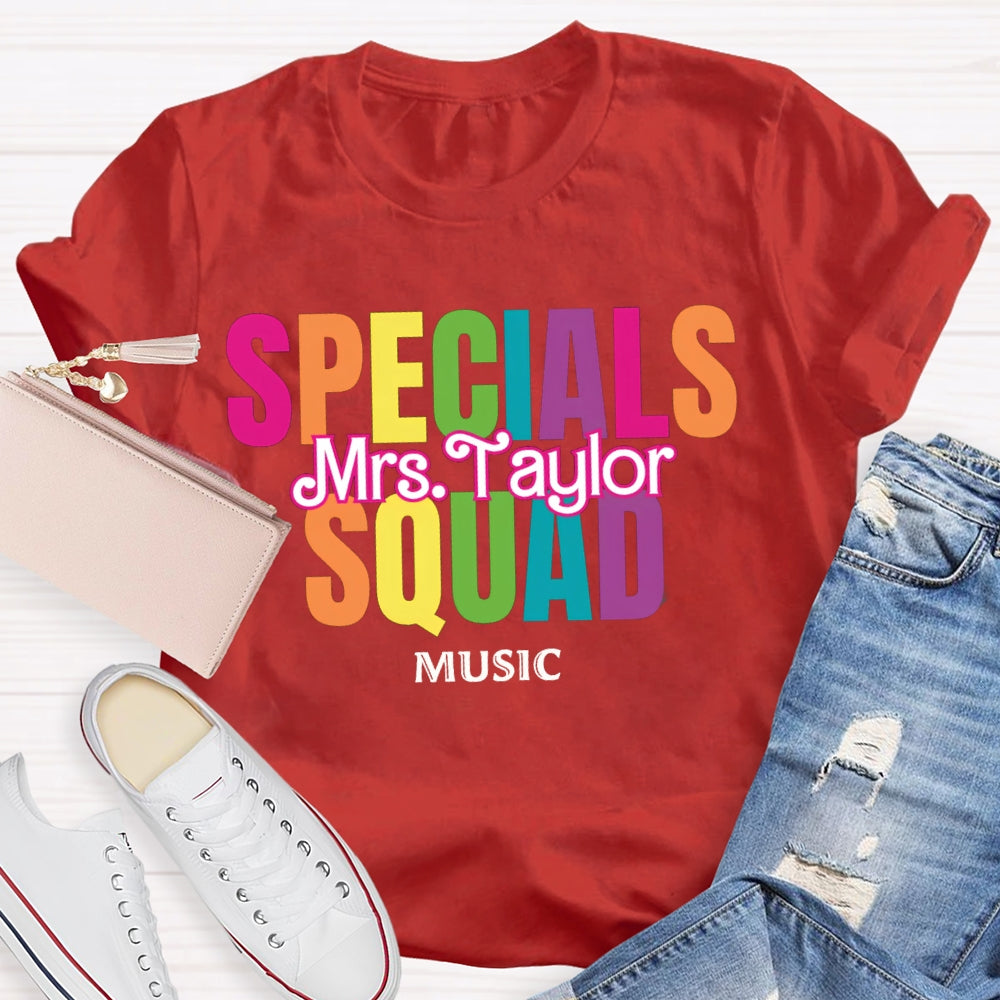 Personalized Name Specials Squad Music T-shirt