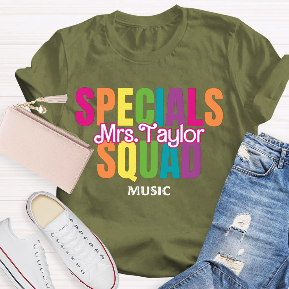 Personalized Name Specials Squad Music T-shirt