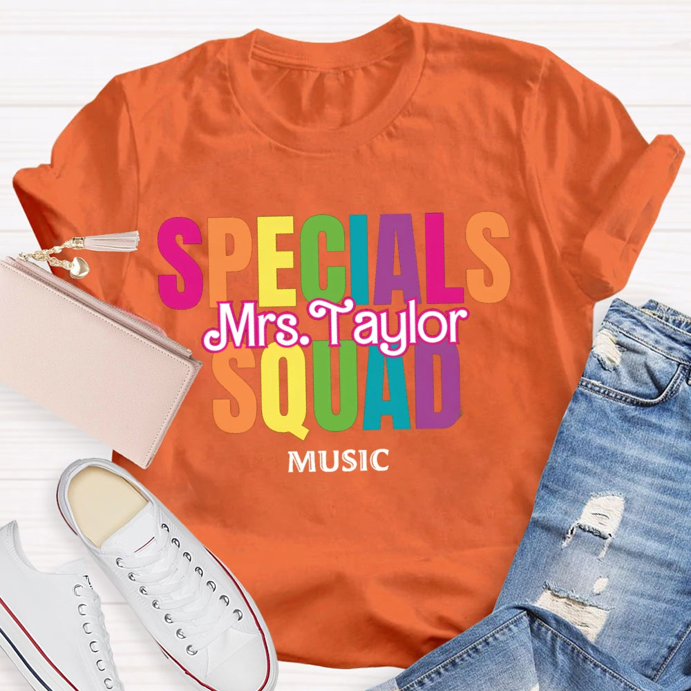 Personalized Name Specials Squad Music T-shirt