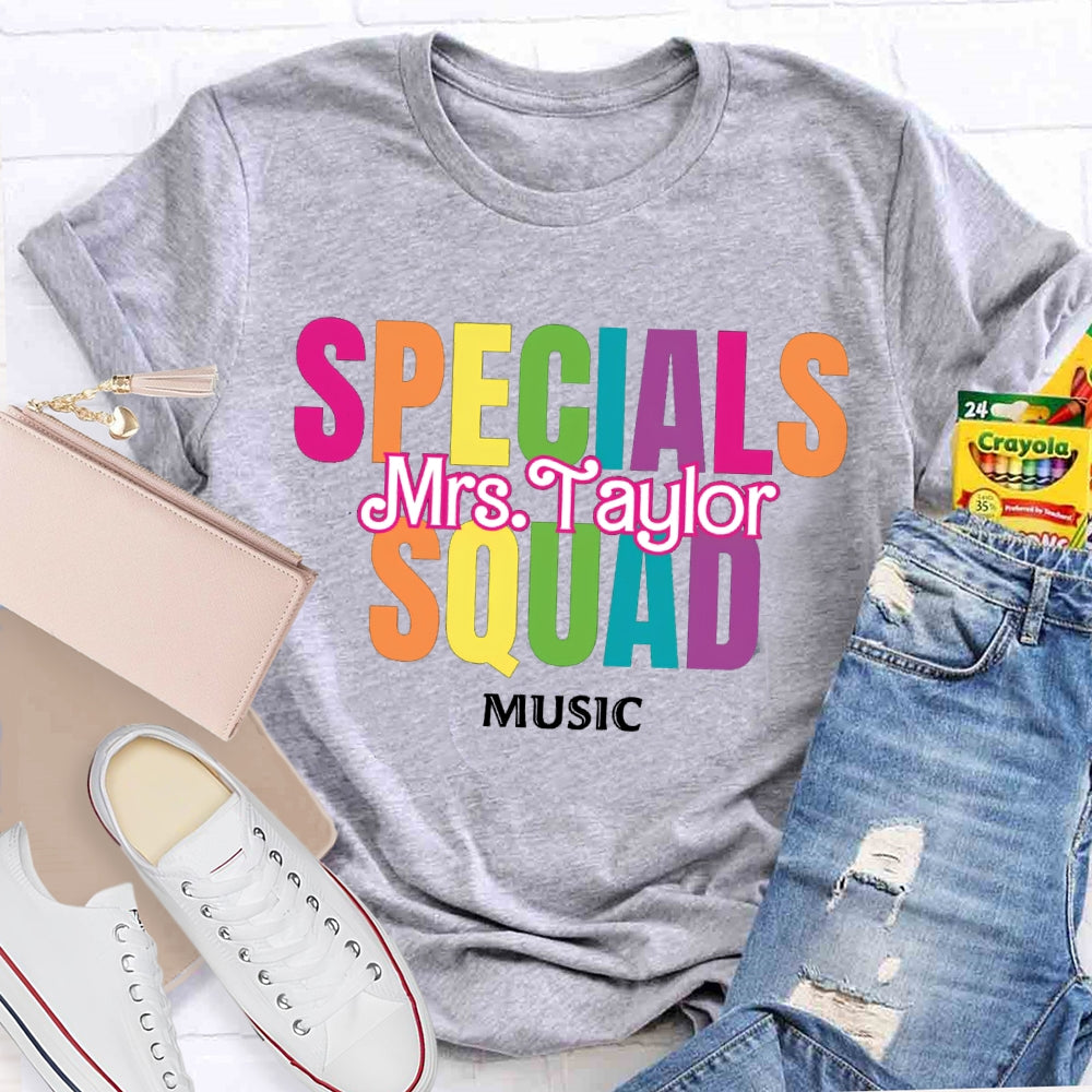 Personalized Name Specials Squad Music T-shirt