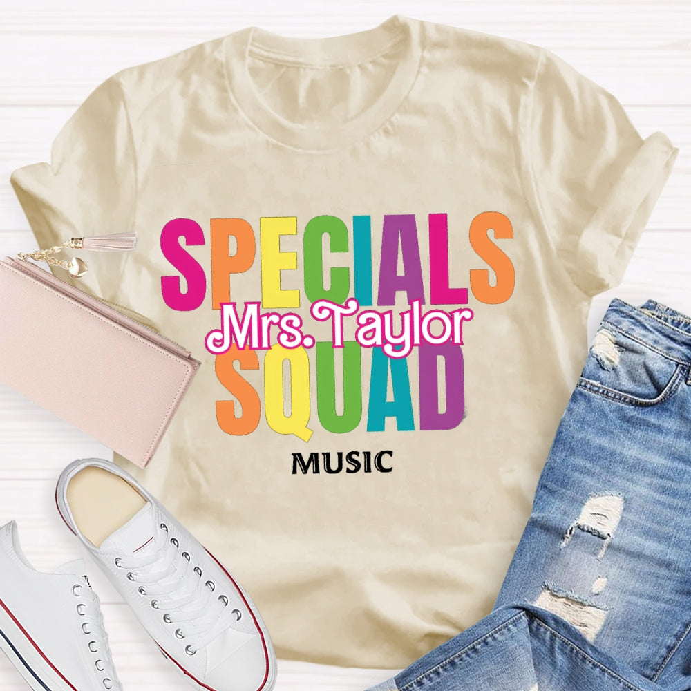 Personalized Name Specials Squad Music T-shirt