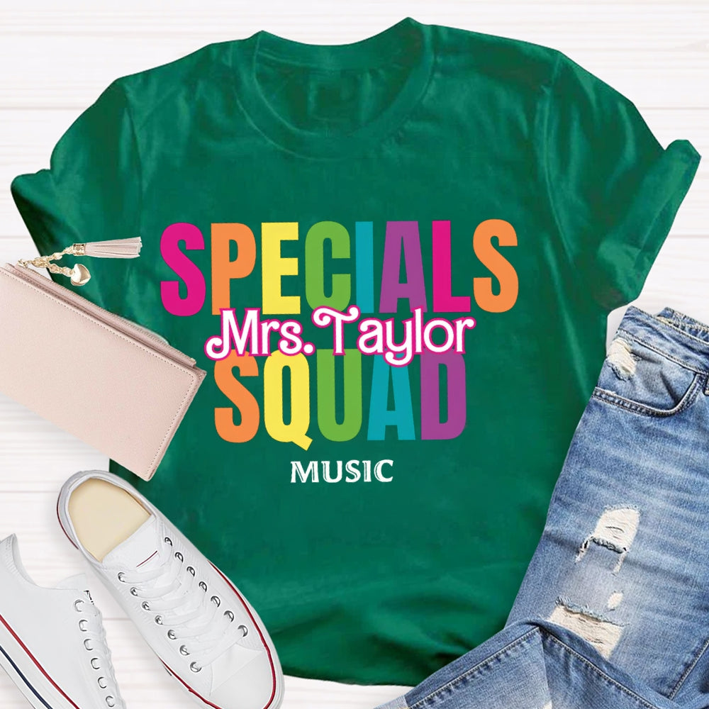 Personalized Name Specials Squad Music T-shirt