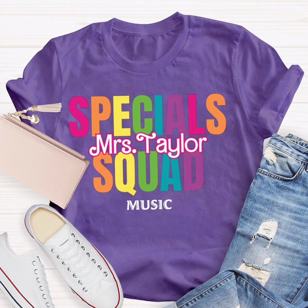 Personalized Name Specials Squad Music T-shirt