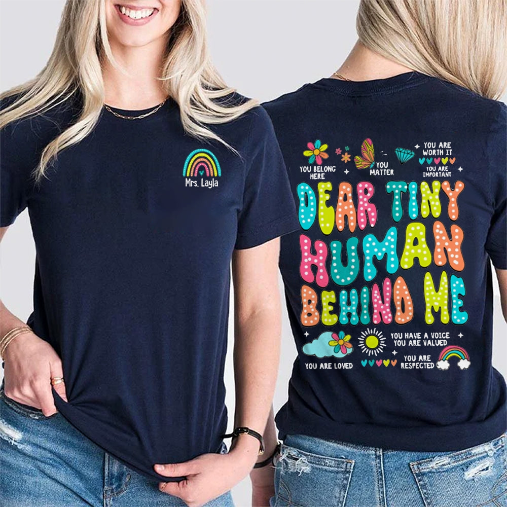 Personalized Teacher Name Butterfly Double-sided printing T-Shirt