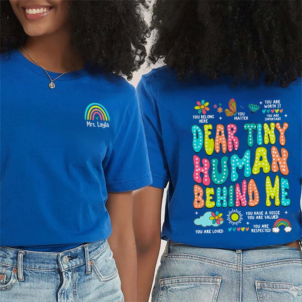 Personalized Teacher Name Butterfly Double-sided printing T-Shirt