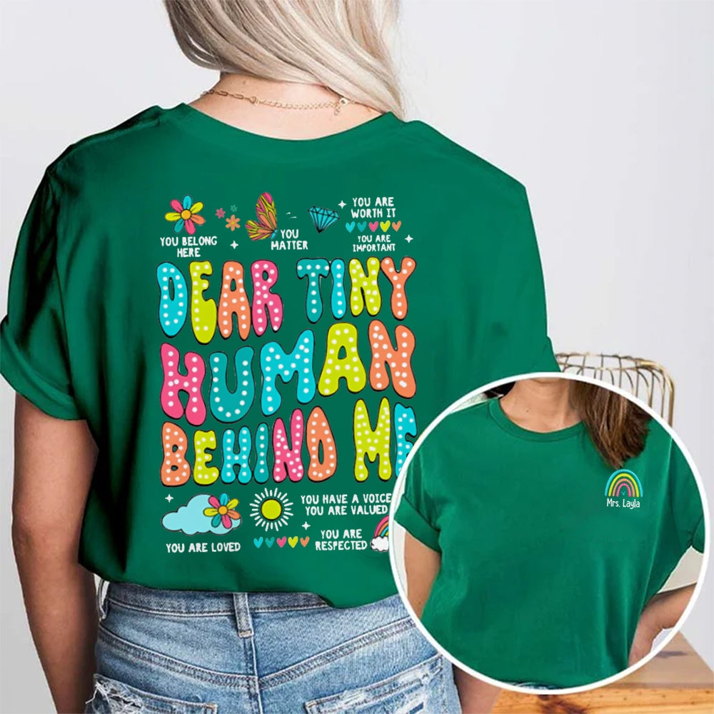 Personalized Teacher Name Butterfly Double-sided printing T-Shirt