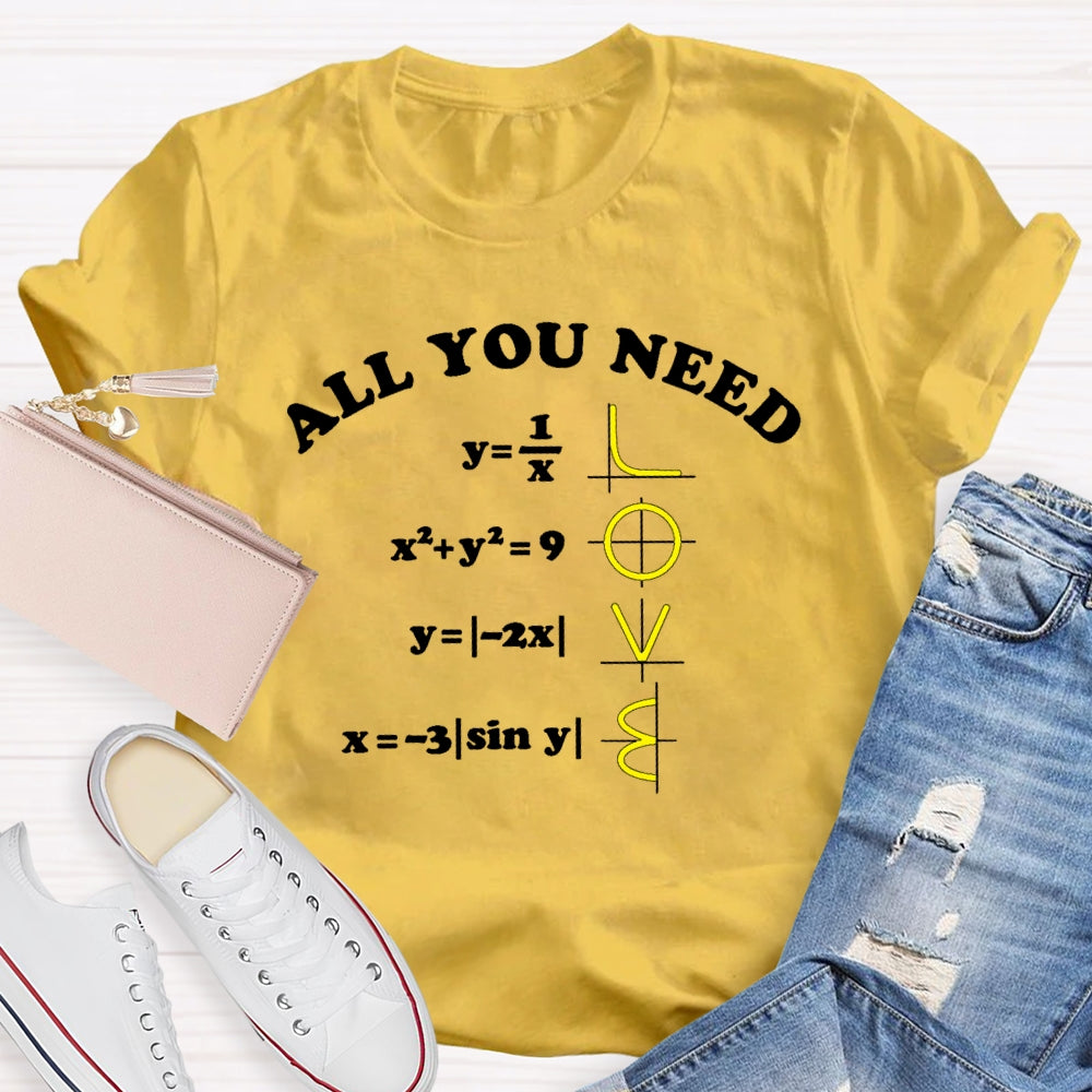 All You Need Is Love Math Funny T-shirt