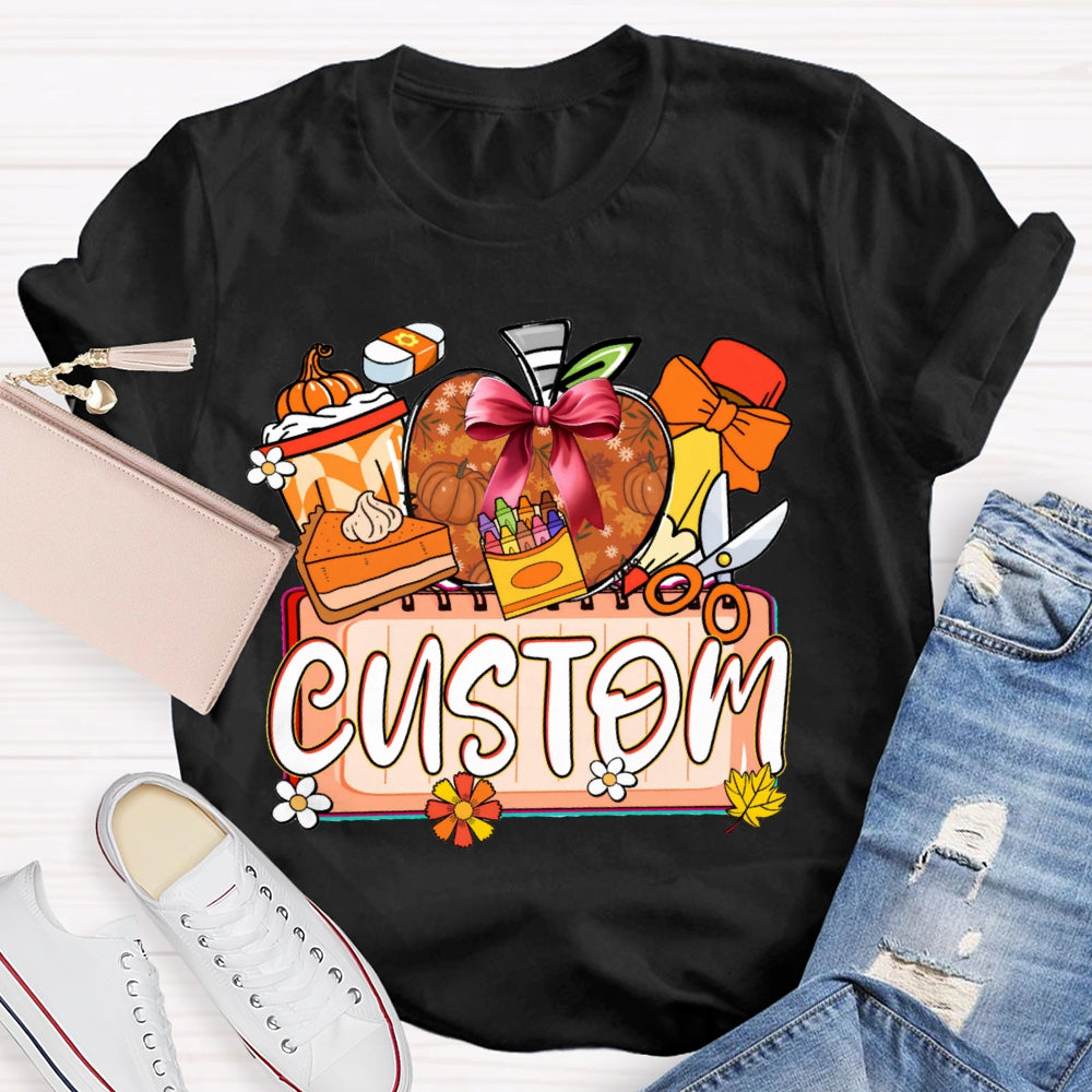 Personalized Custom Apples and Crayons T-shirt
