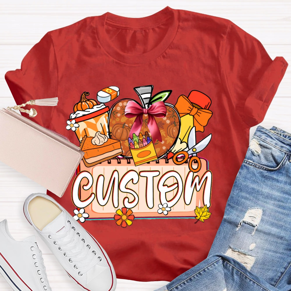 Personalized Custom Apples and Crayons T-shirt