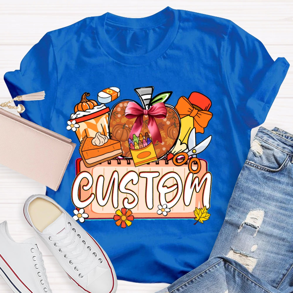 Personalized Custom Apples and Crayons T-shirt