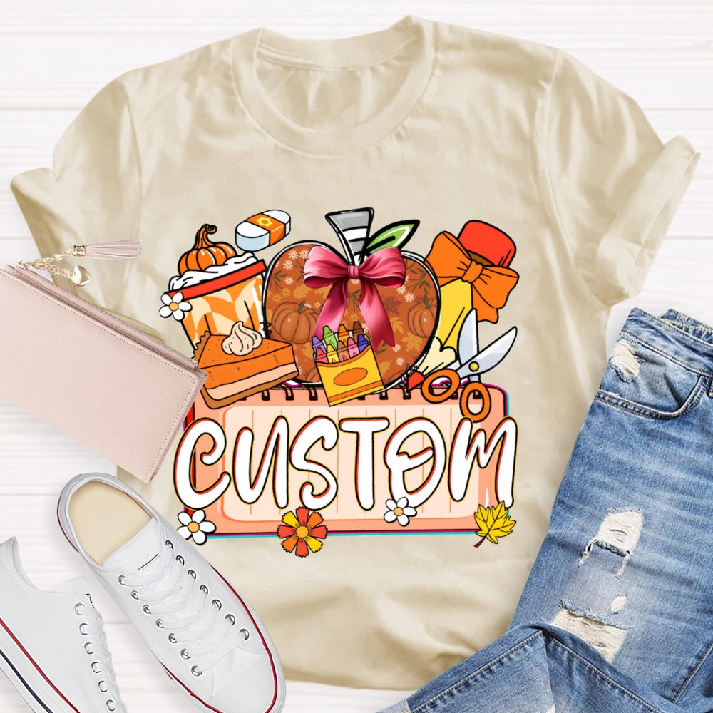 Personalized Custom Apples and Crayons T-shirt