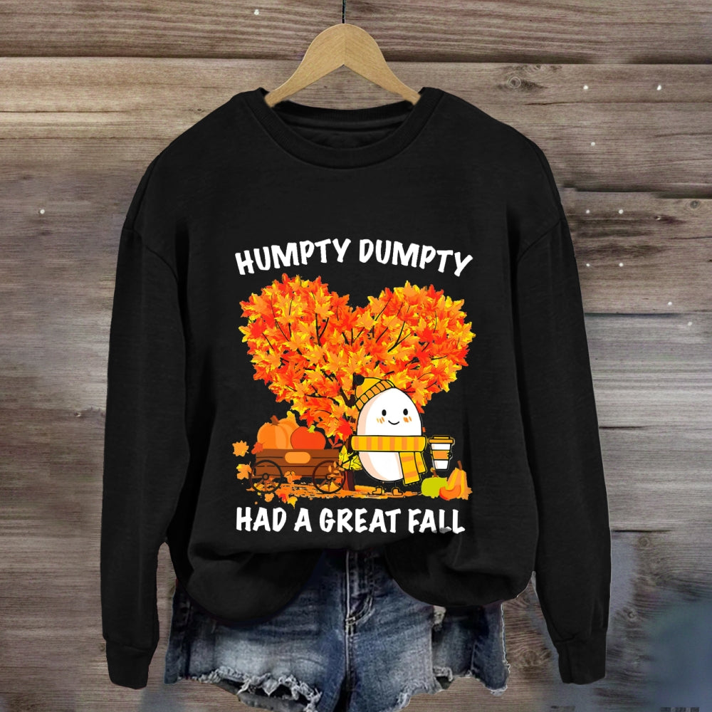 Humpty Happy Autumn Happy Fall Heart Sweatshirt