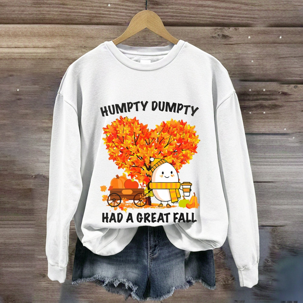 Humpty Happy Autumn Happy Fall Heart Sweatshirt
