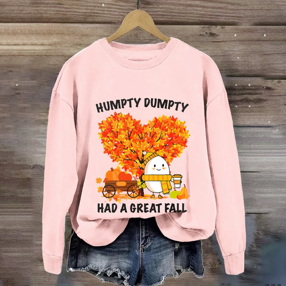 Humpty Happy Autumn Happy Fall Heart Sweatshirt