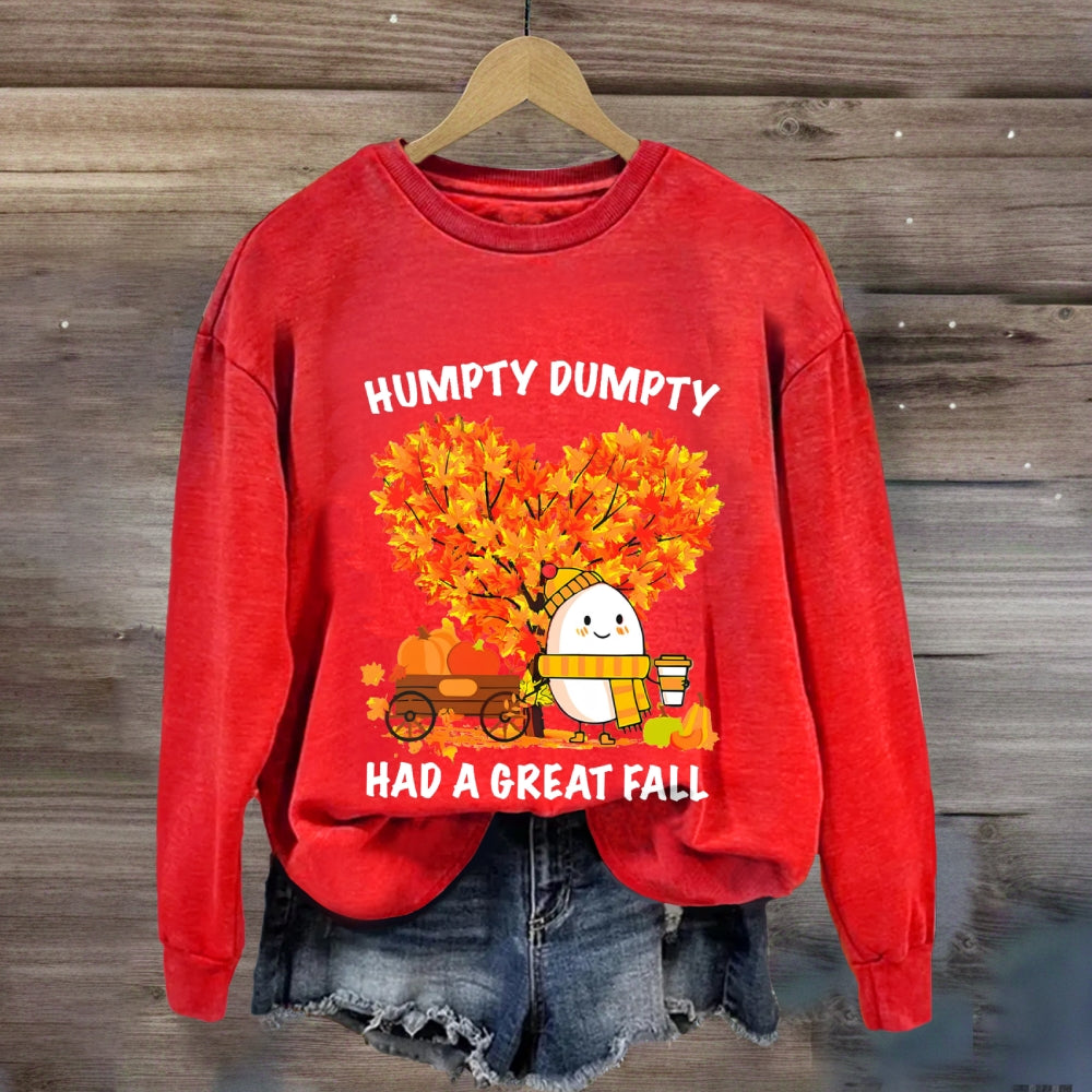 Humpty Happy Autumn Happy Fall Heart Sweatshirt