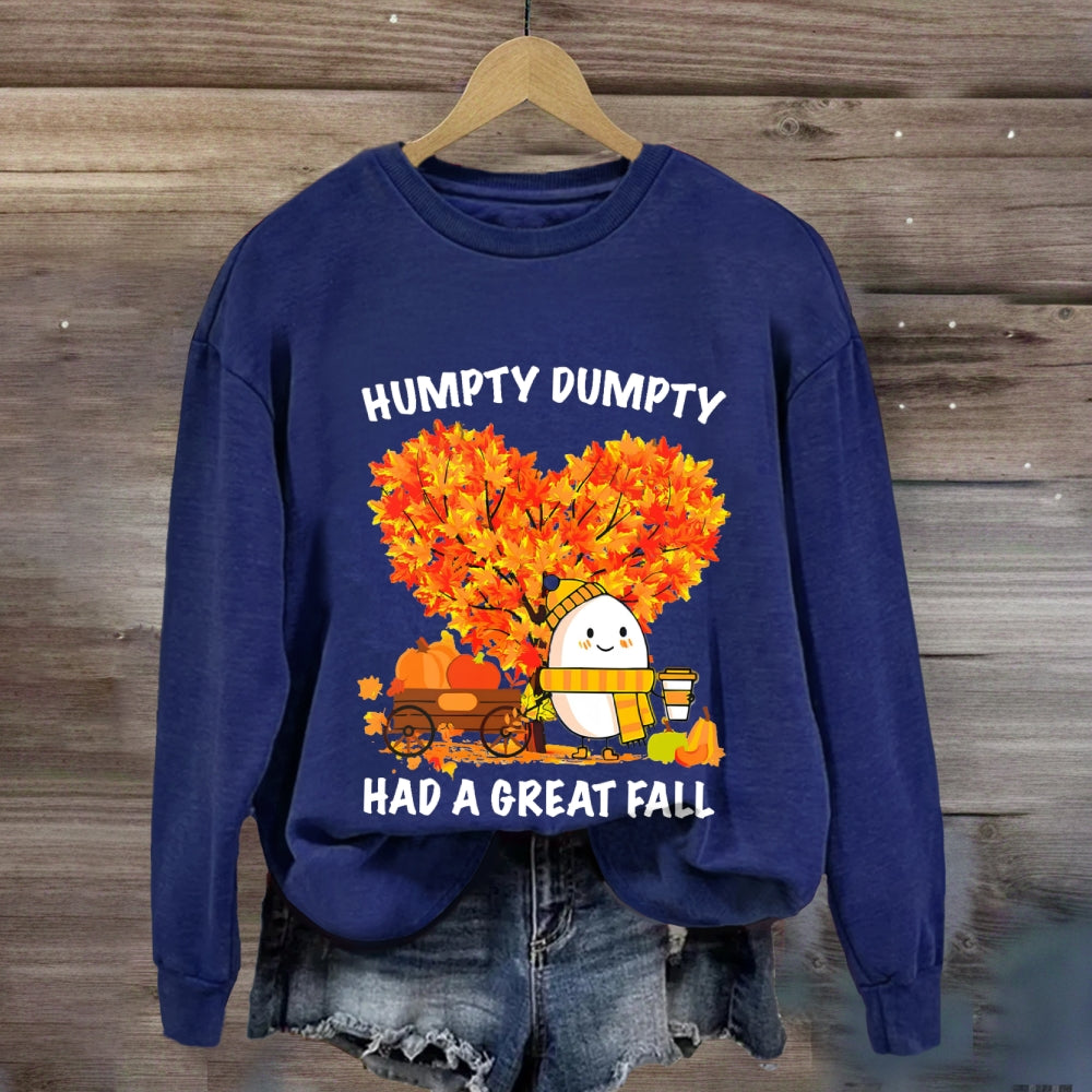 Humpty Happy Autumn Happy Fall Heart Sweatshirt