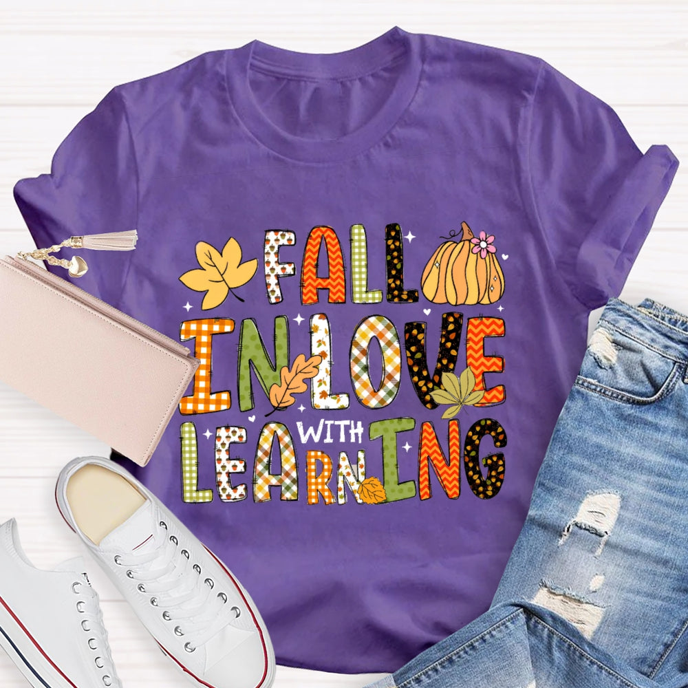 Fall In Love With Learning Fall Season Pumpkin T-Shirt