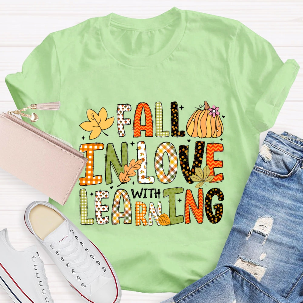 Fall In Love With Learning Fall Season Pumpkin T-Shirt
