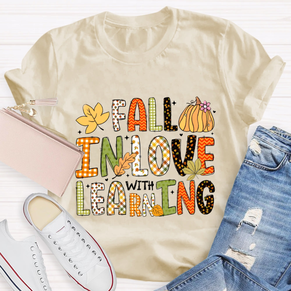 Fall In Love With Learning Fall Season Pumpkin T-Shirt