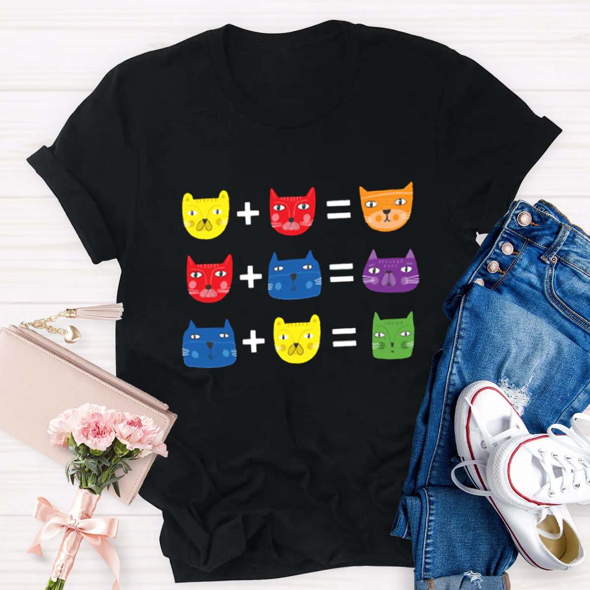 Cat Themed Art Teacher Artist Color Theory Teacher Shirt