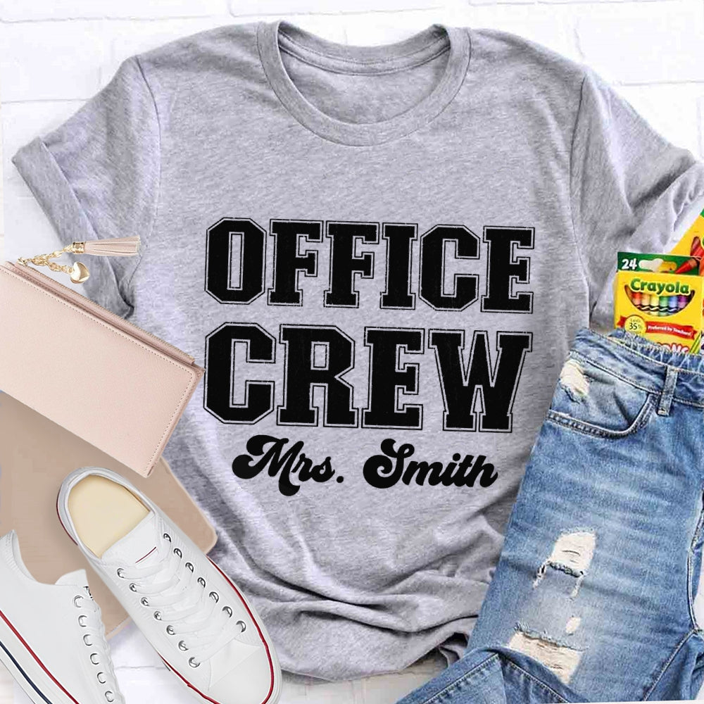 Personalized Name Front Office Crew T-shirt