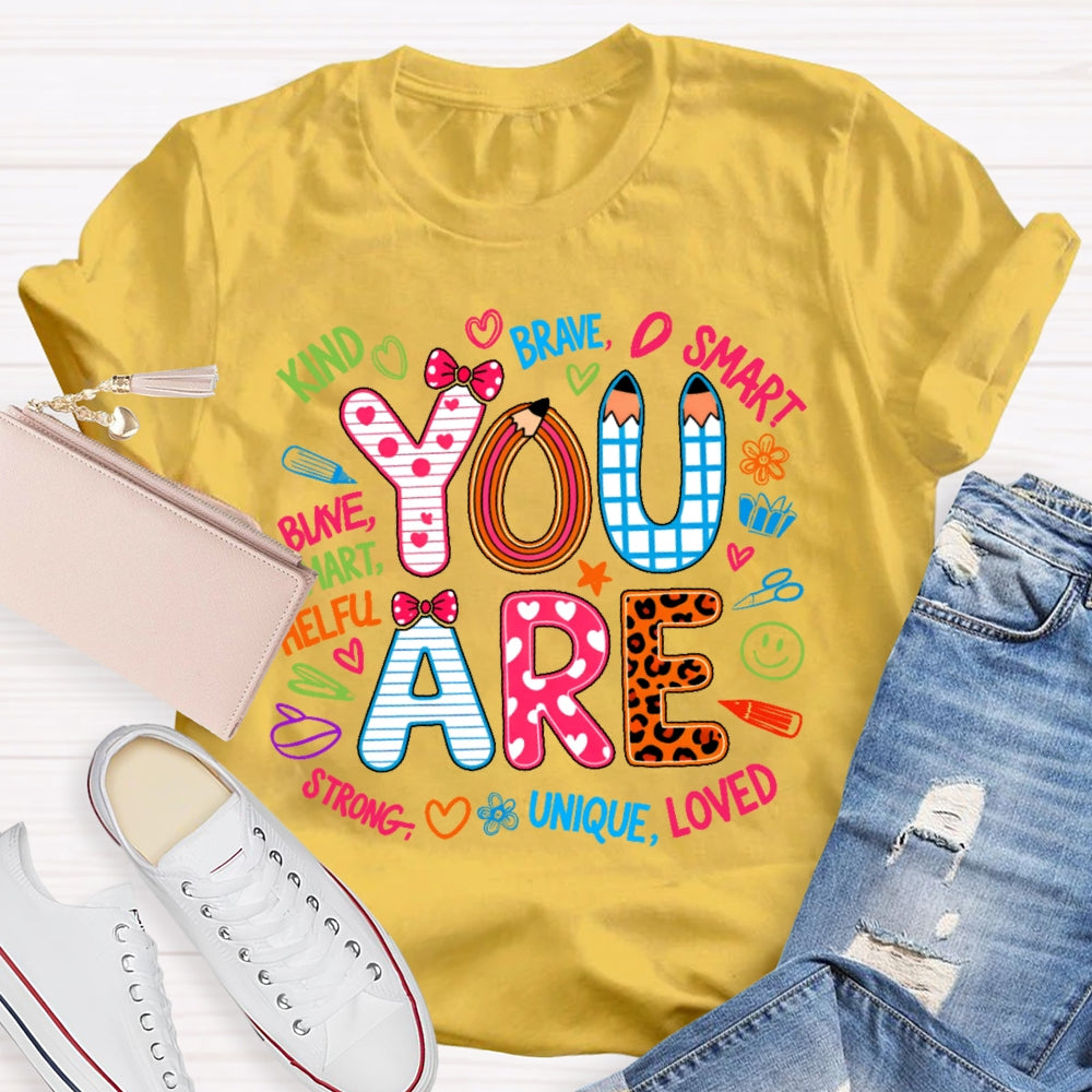 You Are Kind Cute Leopard Print Letters T-shirt