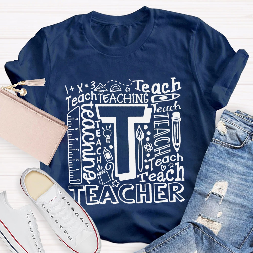 Teach Math Various Fonts Teach Math Teacher T-shirt